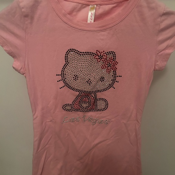 Hello Kitty Tops - Hello Kitty Pink Las Vegas  Sparkle Tee